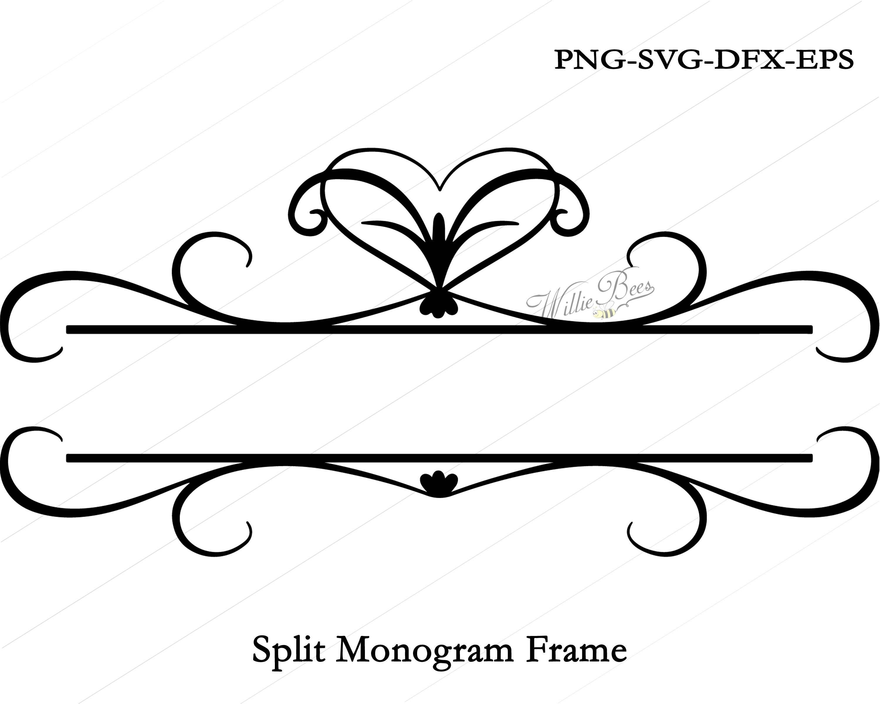 Download Split Flourish Monogram, Curly, Split Monogram Frame Svg ...