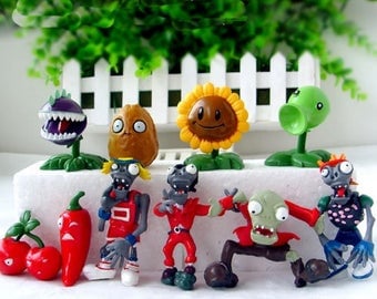Plants vs Zombies topper birthday party action figures video game toy Plants vs. Zombies cake topper party favors actin figures plastic toy