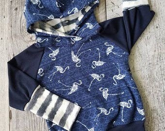 Flamingos Hoodie - Navy Blue