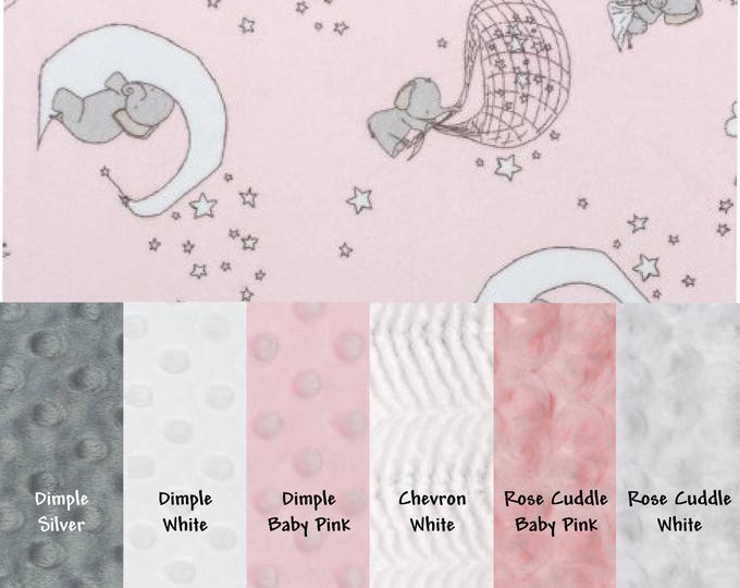Personalized Baby Girl Blanket - Elephant Baby Blanket Girl - Pink Elephant Baby Shower - Elephant Baby Gift - Custom Baby Blanket - Minky