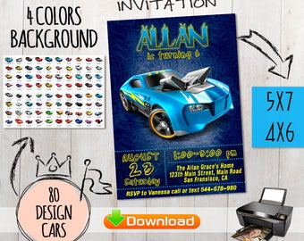 Hot Wheels invitation +free Thank you cards. Hot Wheels Party Printables. Cars Invitation. Hot Wheels birthday invitation. Racing Invitation