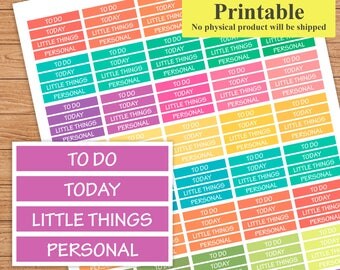 Basic Headers Planner Stickers, Printable Stickers, To Do Stickers, Today Stickers, Erin Condren Planner Stickers, St119-1