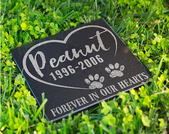 Personalized Memorial Pet Stone Granite - Forever in Our Hearts Engraved Headstone, Burial Stone, Grave Marker for Best Companion #8