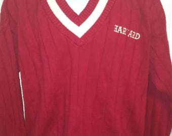 1990's Raggs Varsity All American HARVARD CRIMSON Varsity Sweater Adult Large