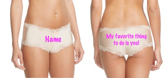 Personalized My Favorite Thing To Do Is You Ivory Lace Trim Panty, FAST SHIPPING, Customize for you or a friend