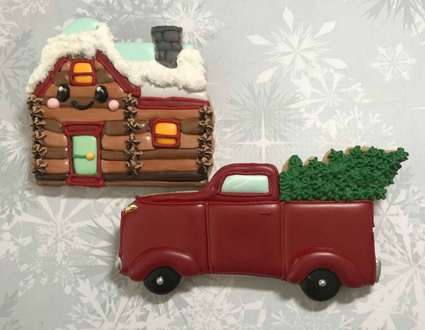 Truck Cookie Cutter / Truck with Christmas Tree Cookie Cutter / Truck
