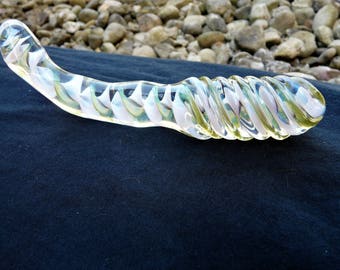 Glass Dildo- The Juicer- Silver Fume Swirl