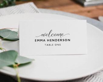 Wedding Place Cards Template, Editable Place Cards, DIY Wedding Place Cards, Editable Wedding Escort Cards, Instant Download - KPC07_204