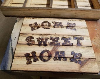 reclaimed barnwood signs with burned letters