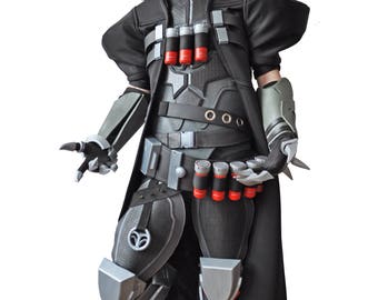Overwatch Reaper costume full set with shotguns. Overwatch Reaper cosplay