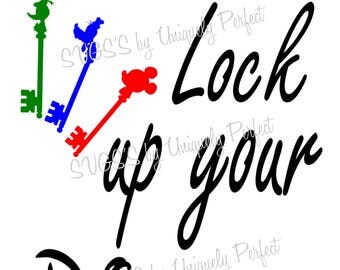 Disney tshirt lock up your princess cutting file svg png