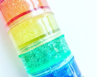 Glitter slime "Poke Palette" // clear rainbow slime // stretchy slime //slime palette// sensory toy // desk toy // stress ball / party favor