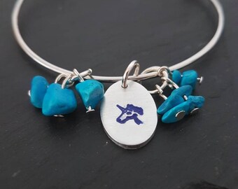 Unicorn bangle, Unicorn bracelet, Unicorn gift, Unicorn jewellery, hand stamped jewellery