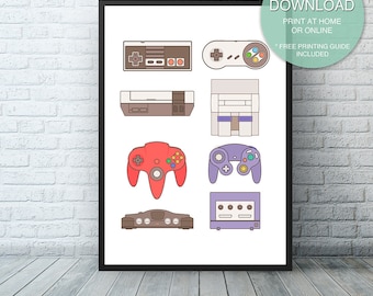 Nintendo Wall Art video game art | etsy Nintendo Wall Art video game art | etsy