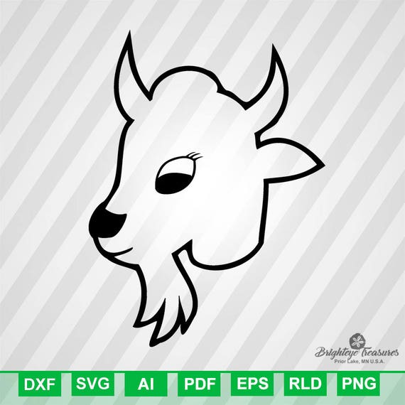 Download Cute Goat Dxf Svg Eps Rld RDWorks Pdf Png and AI