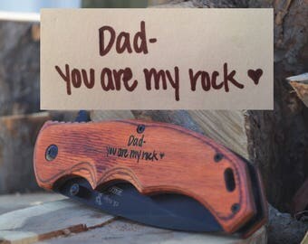 Actual Real Handwriting, Engraved Pocket Knife, Rescue Knife, Engraving, Gift, Camping Knife, Hunting Knife, Men, Handwritten, Personalized