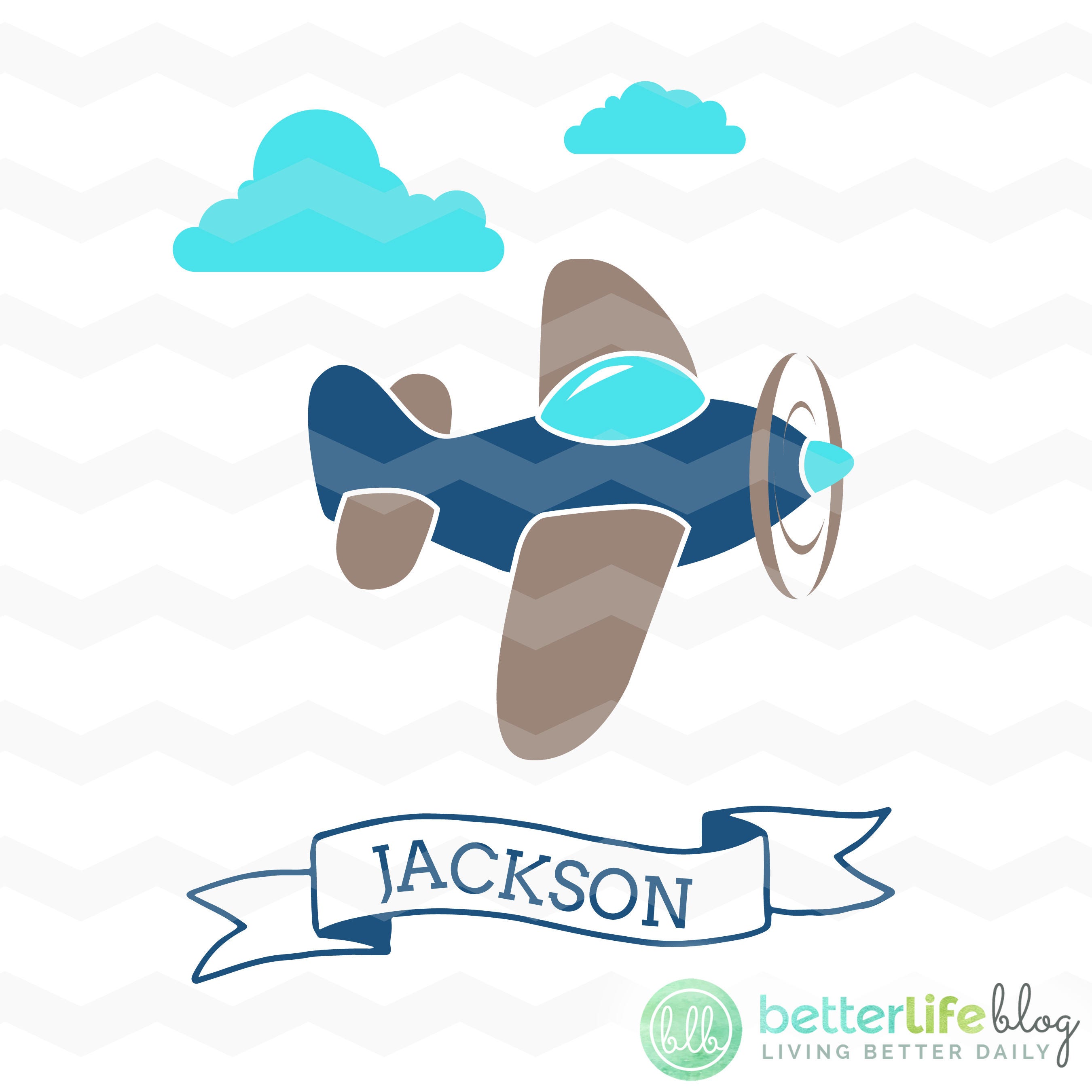 Baby Airplane SVG Boys Baby Silhouette Cameo Cricut Cut Files