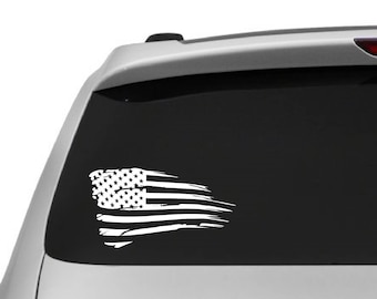 Large Size Wavy American Flag vinyl sticker decal for car back