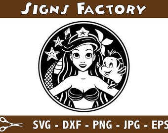 Little Mermaid svg, Mermaid clipart, Disney svg, Ariel svg silhouette, digital – svg, eps, png, dxf, pdf. Fabric Cut Print Mug Shirt Decal