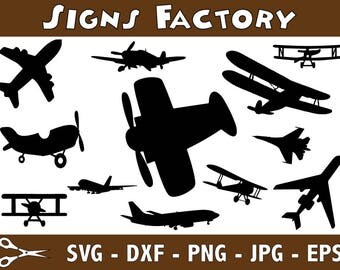 Old Planes Svg, Old Planes Clipart, Airplanes Cut files, planes dxf, Silhouette cameo and cricut files, printable airplanes Clip Art
