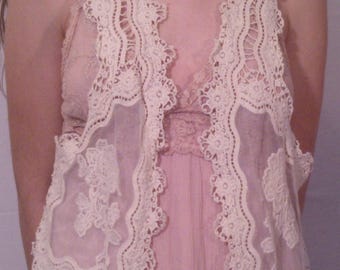 White and gray lace bolero jacket