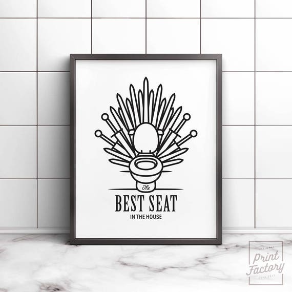 Bathroom Sign Game funny bathroom art game of throne print best seat in the Bathroom Sign Game funny bathroom art game of throne print best seat in the