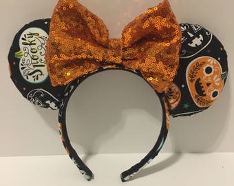 Pumpkin Mickey Ears - Halloween Mickey Ears - Disney Inspired Pumpkin Ears - Pumpkin Minnie Ears - Halloween Minnie Ears