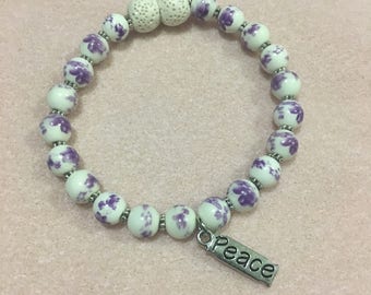 Floral Peace Diffuser Bracelet