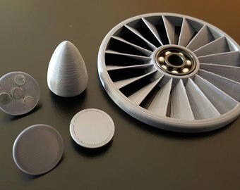 Custom Jet Engine Fidget Spinner /Turbine Impeller Air Powered - Ceramic Bearing