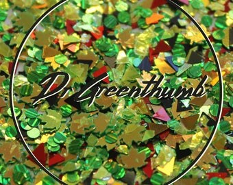 Chunky Festival Glitter for Face & Body - "Dr Greenthumb" Mix