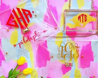 Stadium Approved Monogrammed Clutches