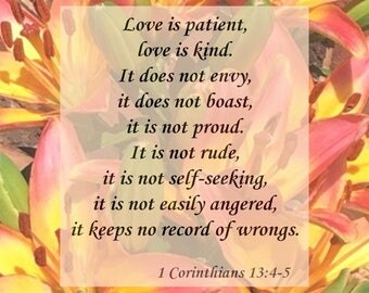 Love is. 1 Corinthians 13 Wall Art. Inpsirational Wall Print.