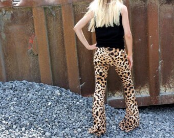 Leopard Flare Pants - Bell Bottoms - Wide Leg Pants