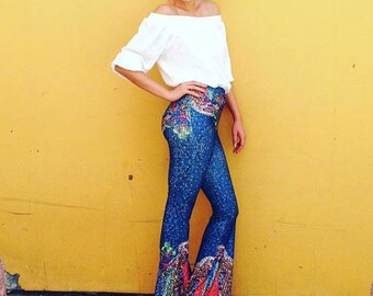 Blue Ocean Flare Pants - Bell Bottoms - Wide Leg Pants
