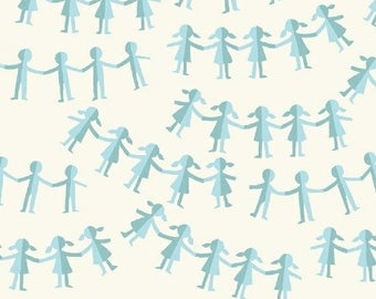 PREORDER - Heather Ross - Paper Dolls in Blue- Kinder - (43485-4) - 1/2 Yard++