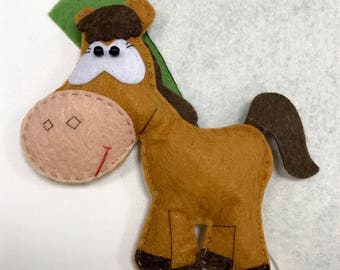 Felt horse ornament | Etsy