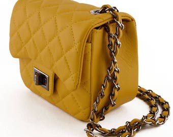 Women Shoulder Genuine Quilted Leather Bag