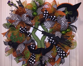 Witch Wreath,Witch Door Wreath, Wreath,Halloween Wreath,Front Door Decor,Front Door Wreath,Witch Door Decor, Halloween Decor,Spooky Wreath