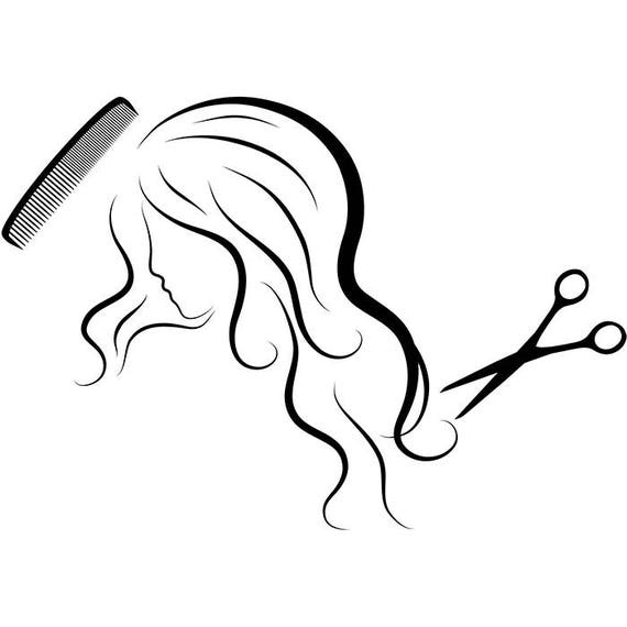 Hair Style Salon Beauty Scissors Comb Hairdresser Female 