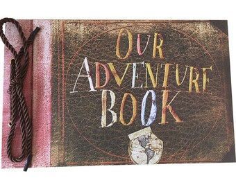 Our Adventure Book DIY Scrapbook/Wedding Photo Album, with Pixar Up Movie Postcards & Stickers