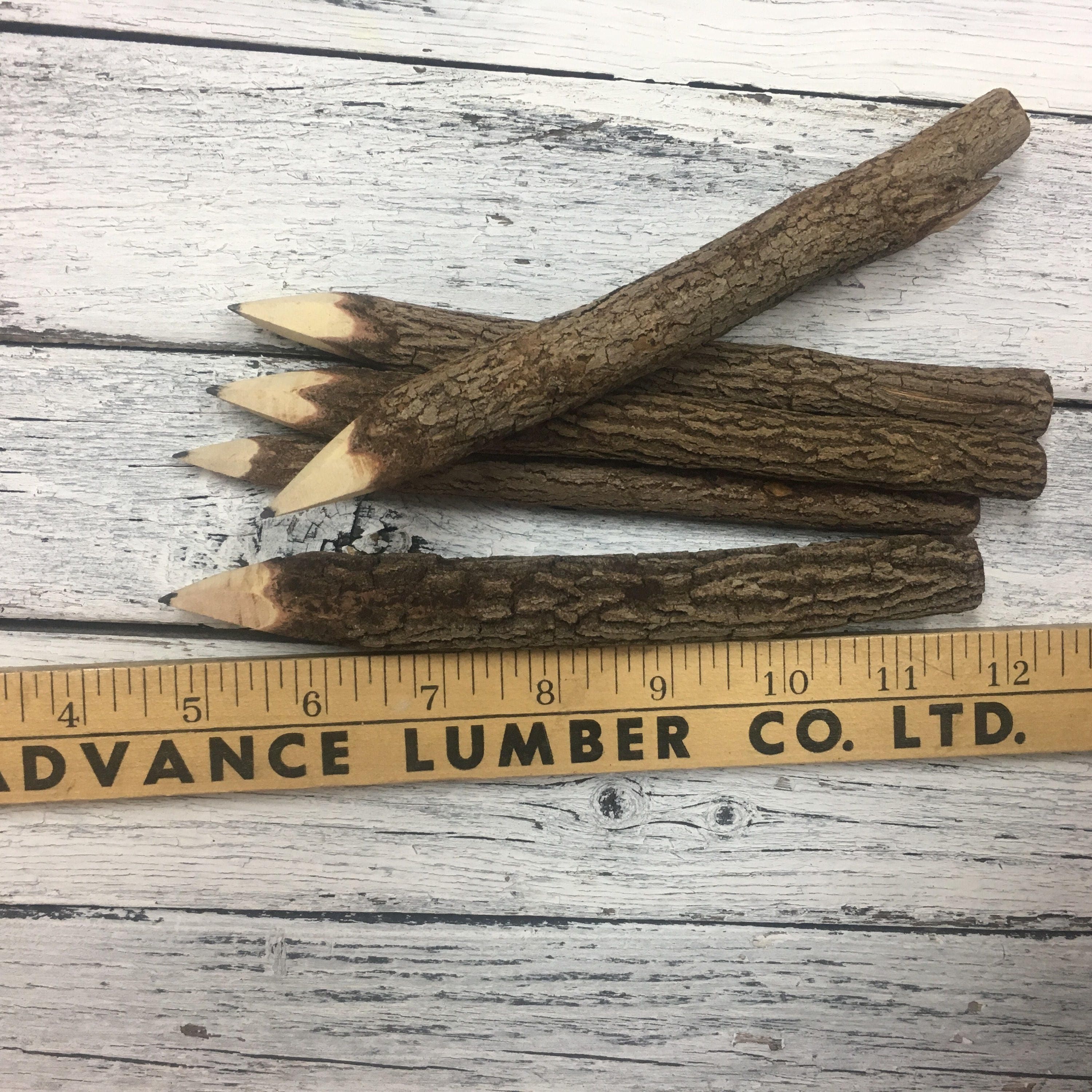 Tree bark pencils. Group of 5 random