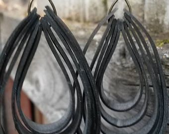 Repurposed Bike Tube Earrings