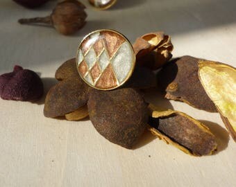 Bronze ring and sky blue MEDIUM