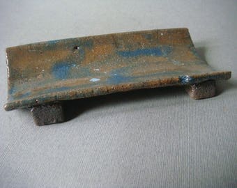 Raku ceramic spoon rest
