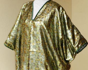 Tunic large size green lame