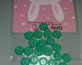 set of 25 buttons green embellissements.scrap...
