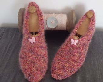 Adult slippers women 36/38 gorgeous wool and kid mohair