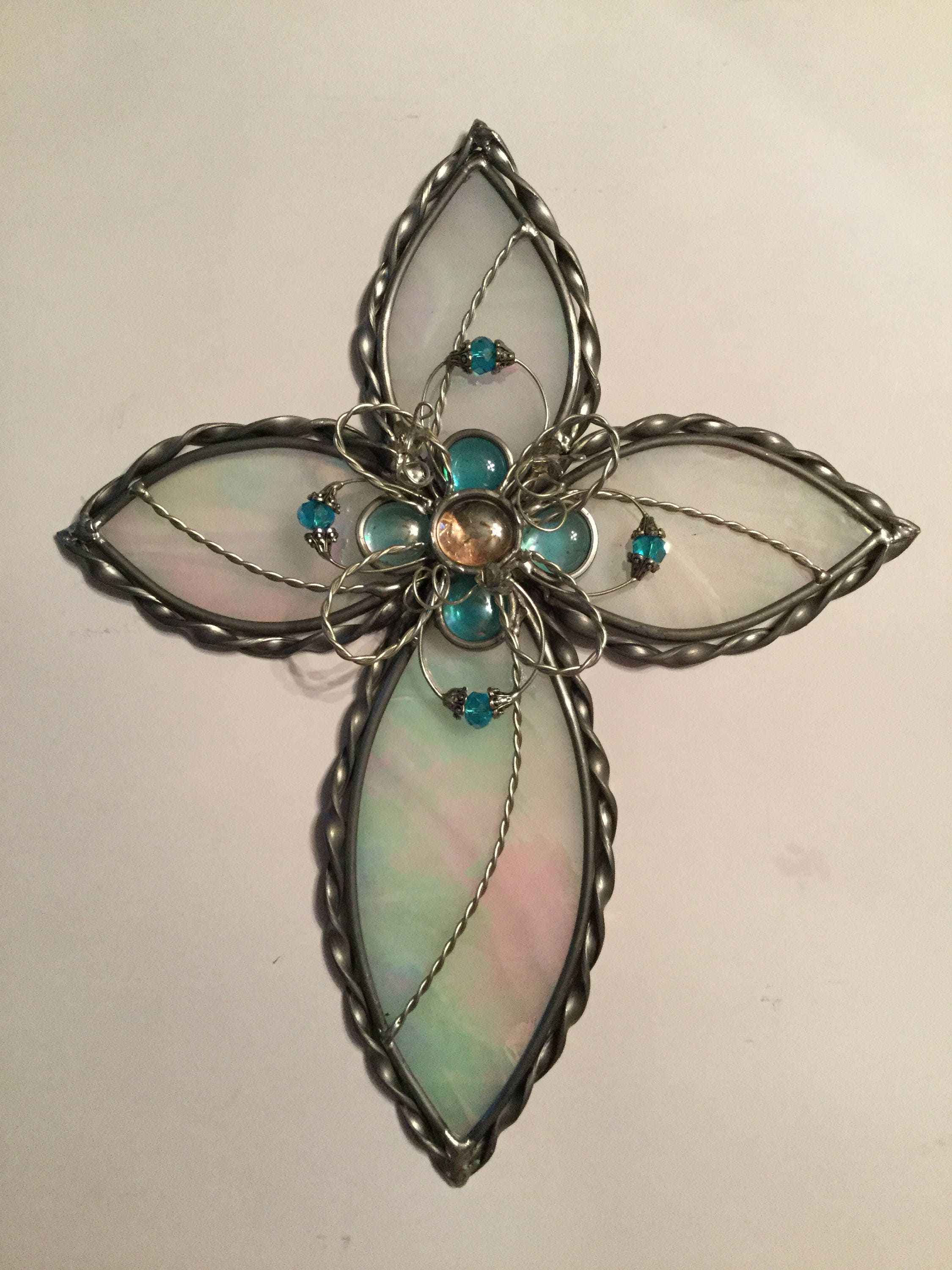 Stained Glass Cross Suncatcher