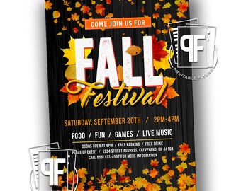 Fall Festival Flyer - Fall Festival Invitation - Fall Flyer - Printable Fall Flyer -