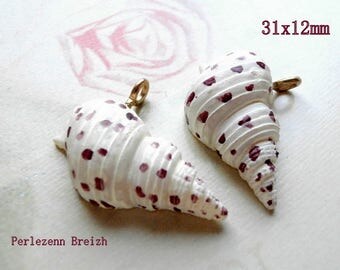 resin colors ecru and plum 31x12mm 1 charm